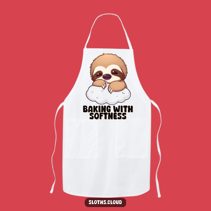 Funny Playful Sloth Cloud Apron: Cook with a Hilarious Dreamy Attitude