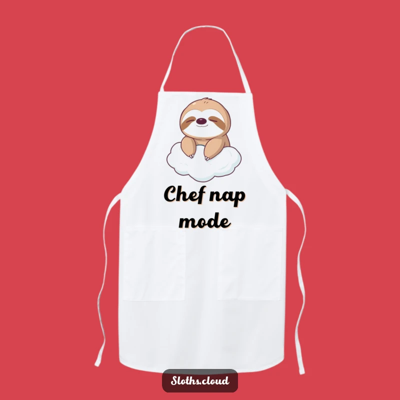 Funny Sloth Cloud Apron: Serene Kitchen Vibes, Relaxed Funny Gift Idea