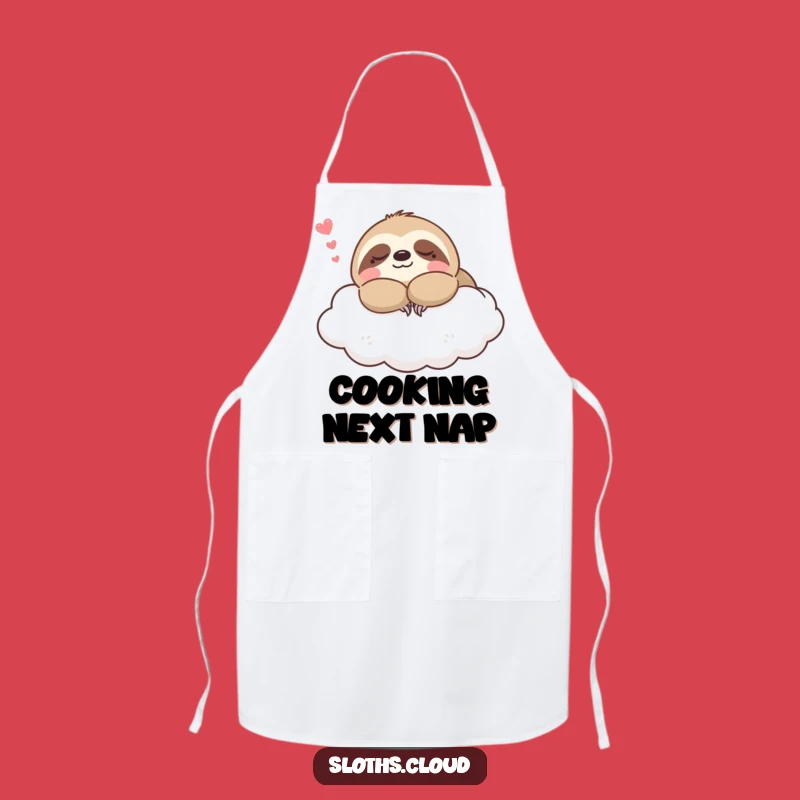 Funny Kawaii Sloth Napping Cloud Apron: Cook with Calm