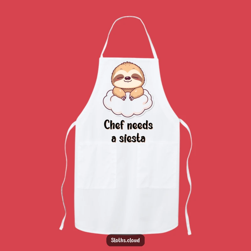 Funny Floating Sloth Chef Apron: Relaxed Humor for Kitchen Bliss