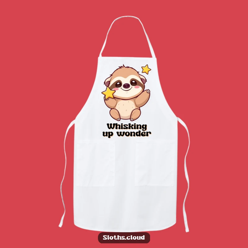 Funny Kawaii Sloth Apron: Cook with Joyful Sparkle and Silly Grins
