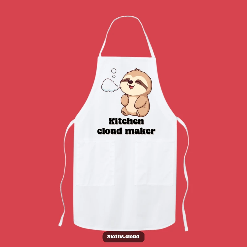 Funny Sloth Cloud Air Apron: Cook with Joyful Puffs, Hilarious Funny Gift for Bakers