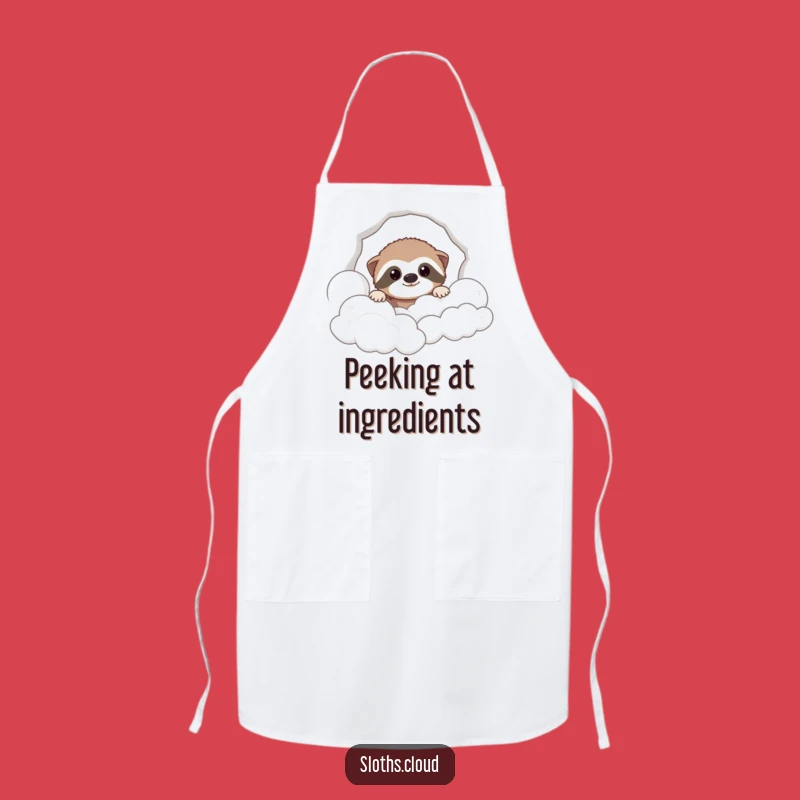 Funny Sloth Cloud Peek Apron: Cook Up Laughs With This Hilarious Kitchen Buddy