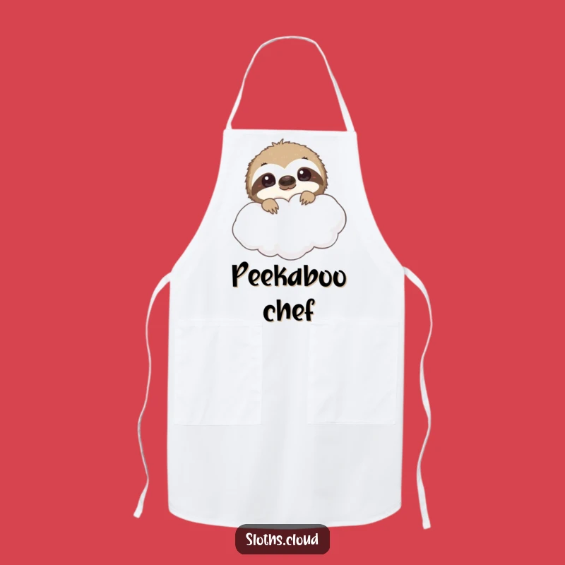 Funny Peeking Sloth Apron: Chef's Gift for Curious Cooks