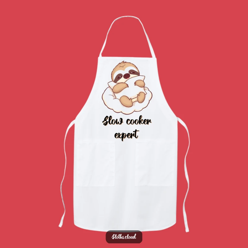 Funny Sloth Pillow Apron: Lazy Cloud Sloth Comfort, Relaxed Chef