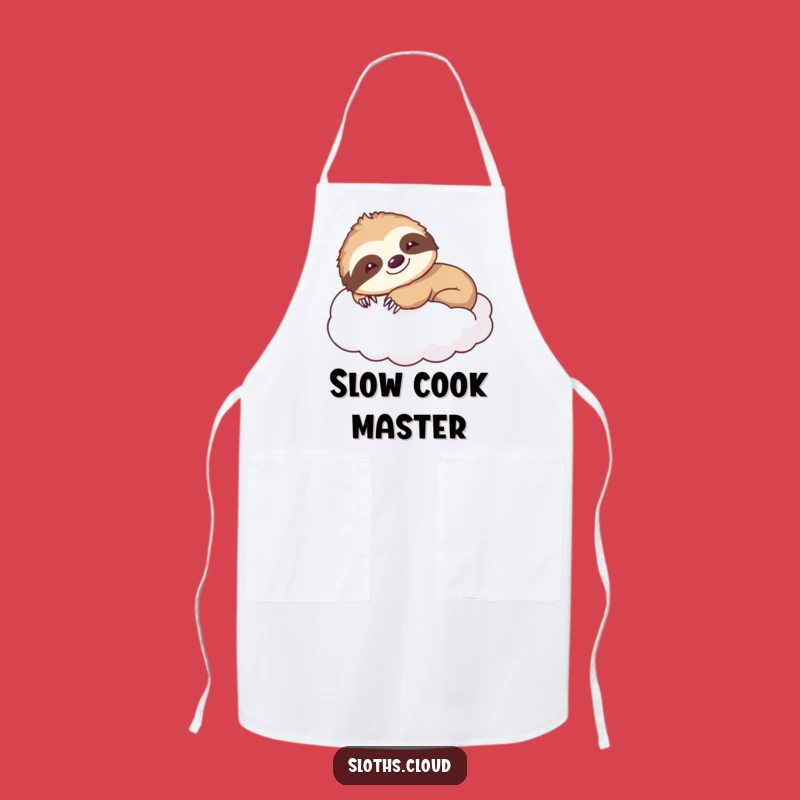 Smiling Sloth Stretch Apron: Relaxed Kitchen Fun, Funny Gift Idea