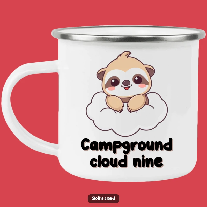 Funny Kawaii Sloth Cloud Camping Mug: Cute & Hilarious Outdoor Companion