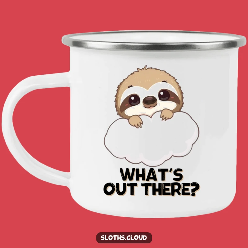 Funny Peeking Sloth Camping Mug: Curious Gift for Outdoor Explorers