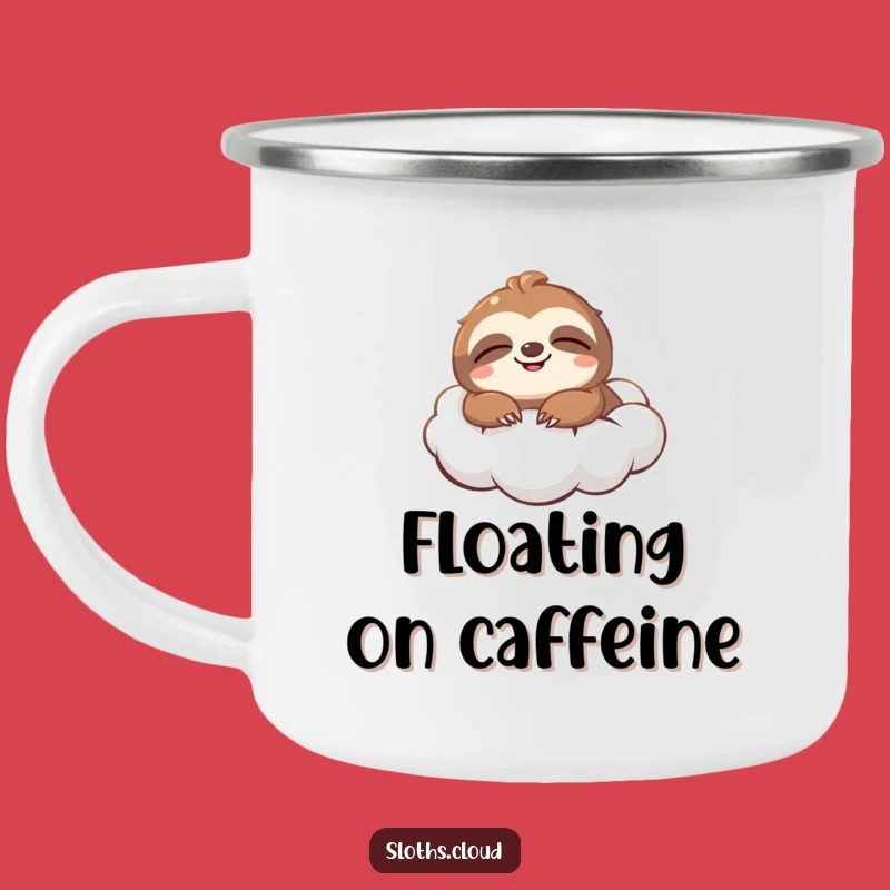 Funny Sloth Cloud Camping Mug: Blissful Sipping Sloth, Durable & Humorous Funny Gift