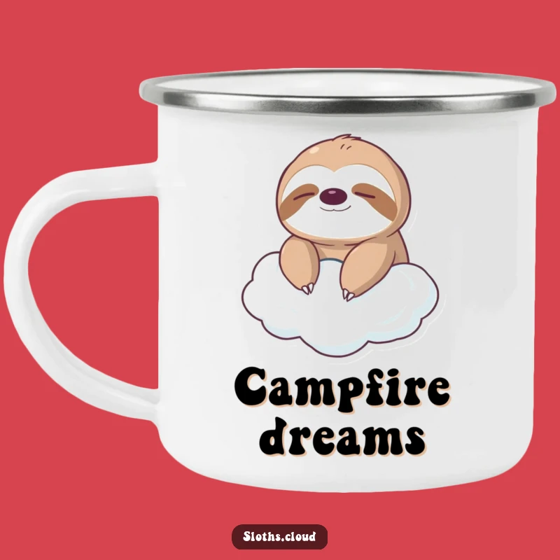 Funny Sloth Cloud Camping Mug: Serene Outdoor Relaxation, Hilarious Gift
