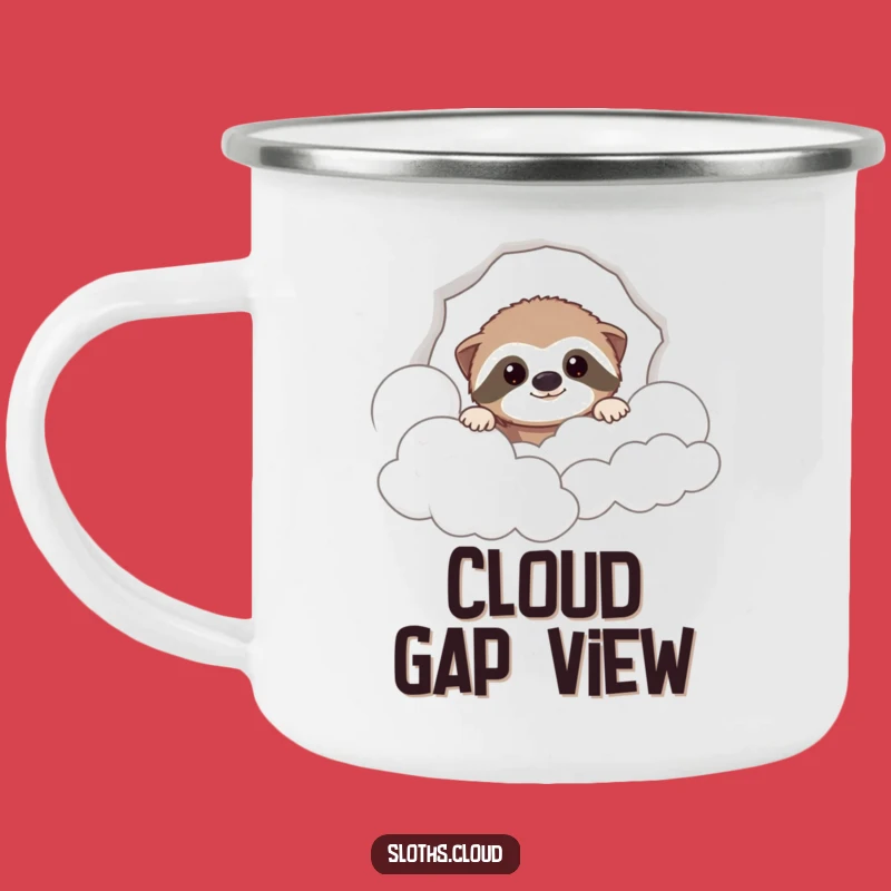 Funny Sloth Cloud Peek Camping Mug: Your Hilarious Trail Companion For Warm Sips