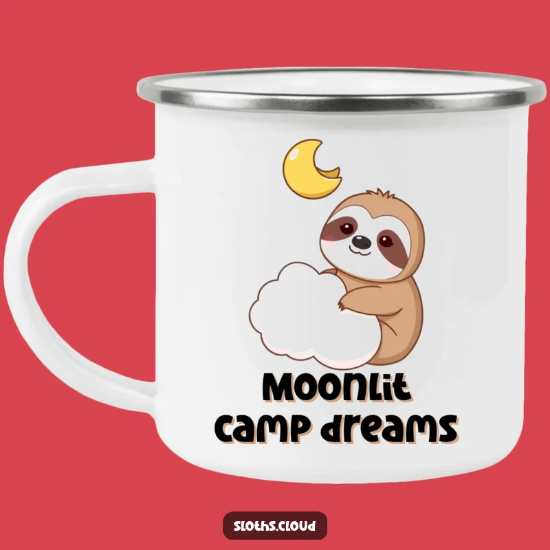 Funny Sloth Moon Camping Mug: Whimsical Outdoor Sipper, Perfect Gift