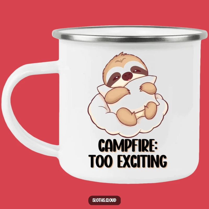 Funny Sloth Pillow Camping Mug: Lazy Cloud Sloth Comfort, Outdoor Relaxation