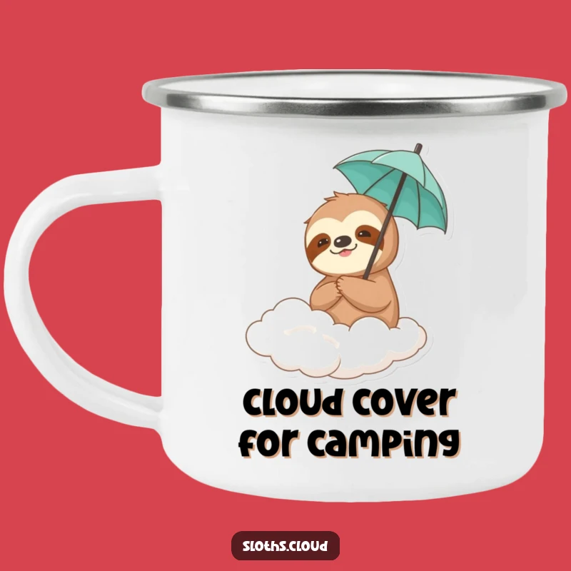 Funny Sloth Umbrella Camping Mug: Drifting Cloud Comfort, Rugged Quirky Gift