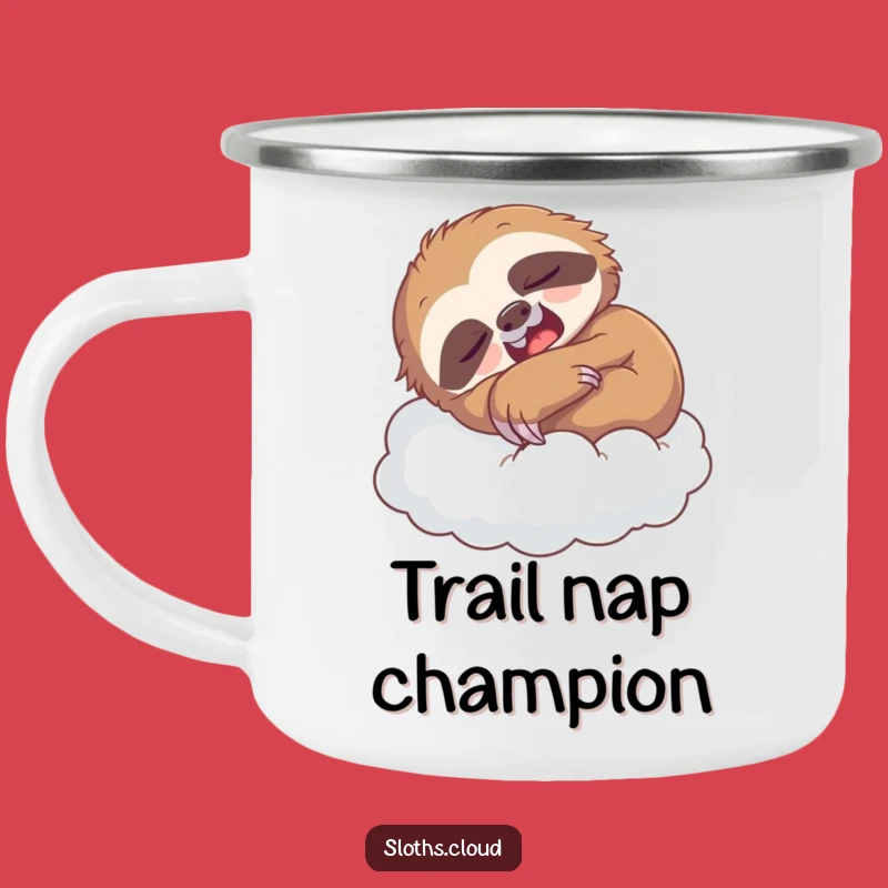 Funny Sloth Nap Camping Mug: Yawning Sloth On Cloud For Cozy Camp Sips