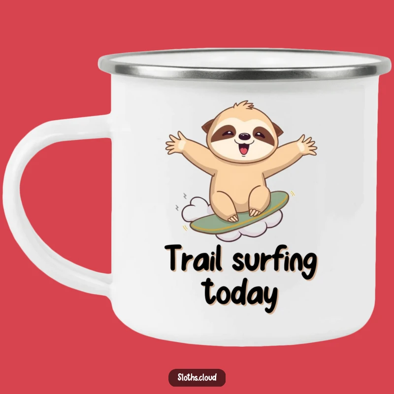 Funny Sloth Cloud Surfing Camping Mug - Adventurous Sips Funny Gift