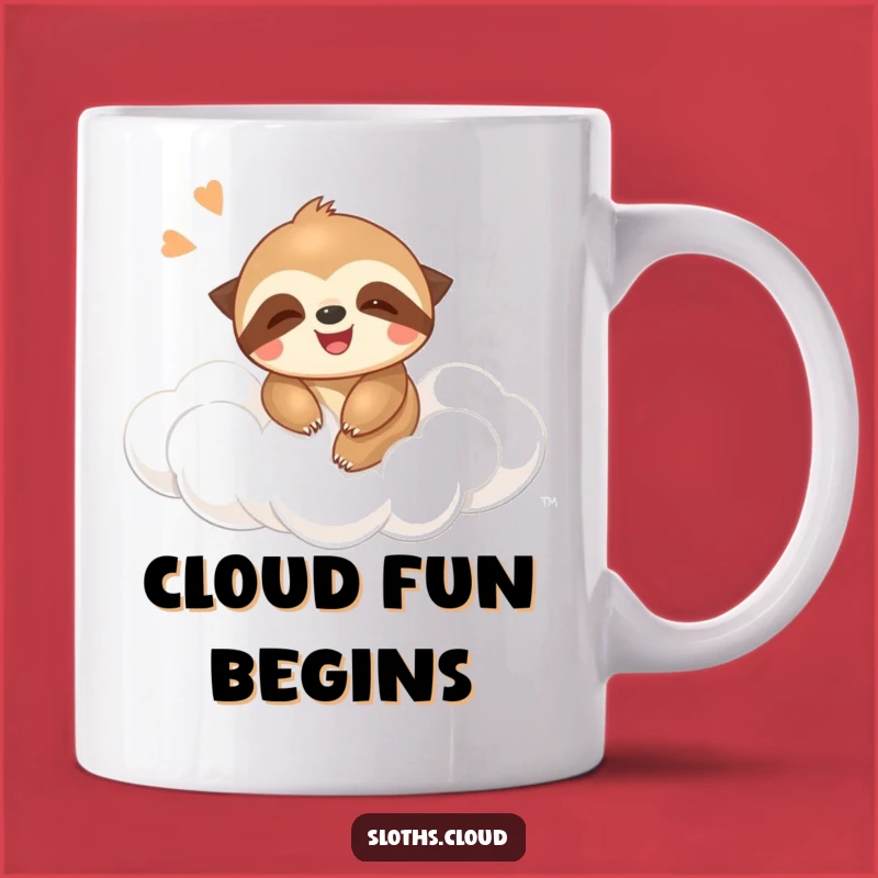 Funny Sloth Bounce Mug: Giggling Sloth On Cloud For Joyful Sips