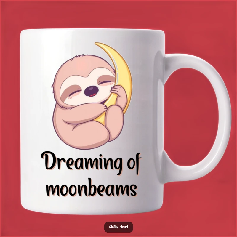 Sloth Moon Hug Funny Mug, Sweet Dreams and Peaceful Nights