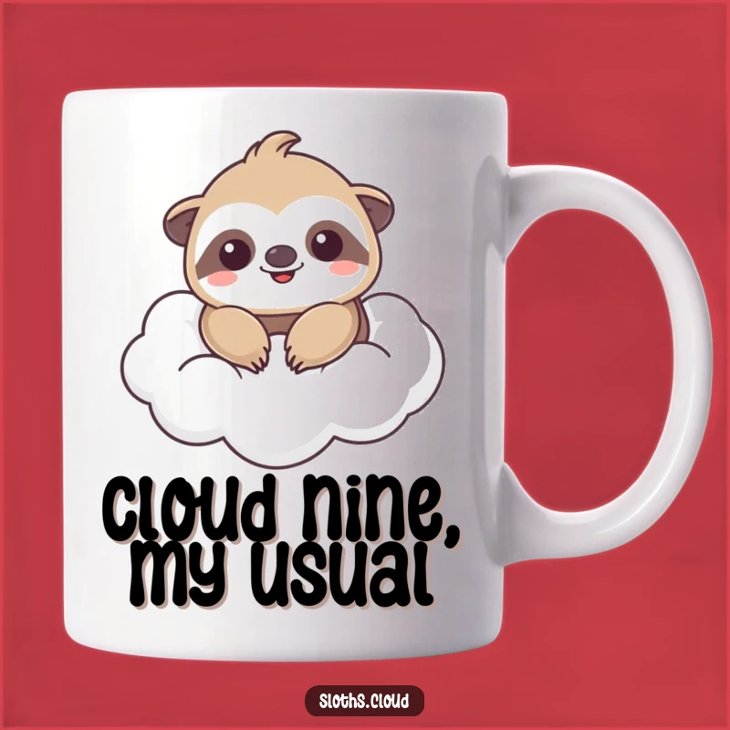 Funny Kawaii Sloth Cloud Mug: Cute & Hilarious Gift for Dreamers