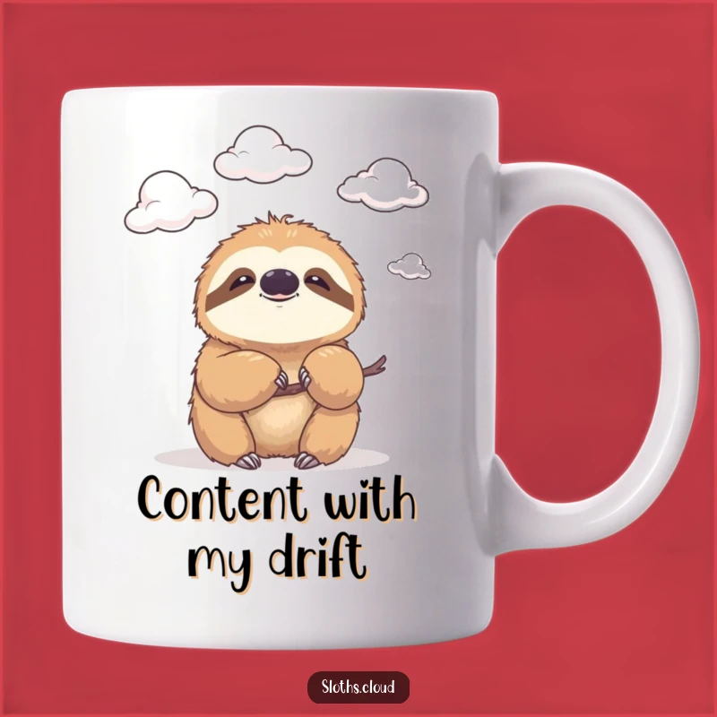 Funny Smiling Sloth Mug - Gentle Cloud Watching Sloth Gift for Calm