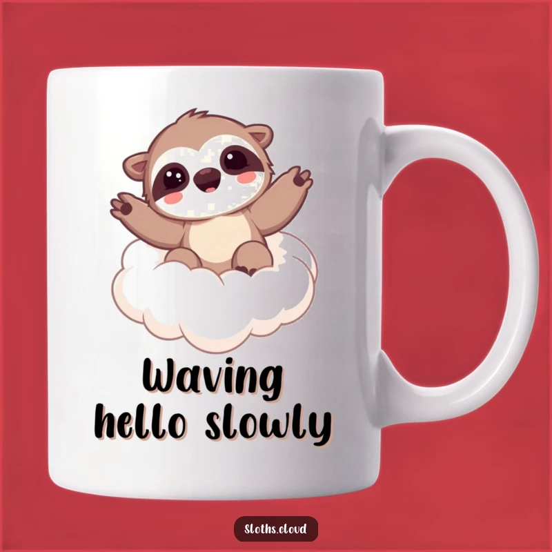 Kawaii Sloth Cloud Wave Funny Mug, Sweet Dreams and Happy Mornings