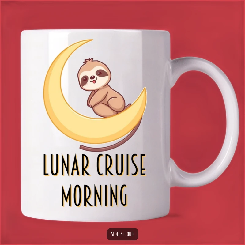 Funny Sloth Moon Ride Mug - Gentle Cosmic Journey Humor Gift