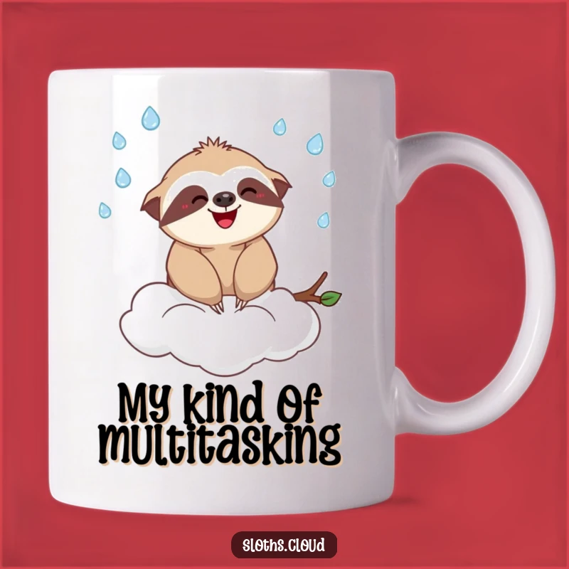 Funny Sloth Cloud Juggling Raindrops Mug - Perfect Whimsical Gift