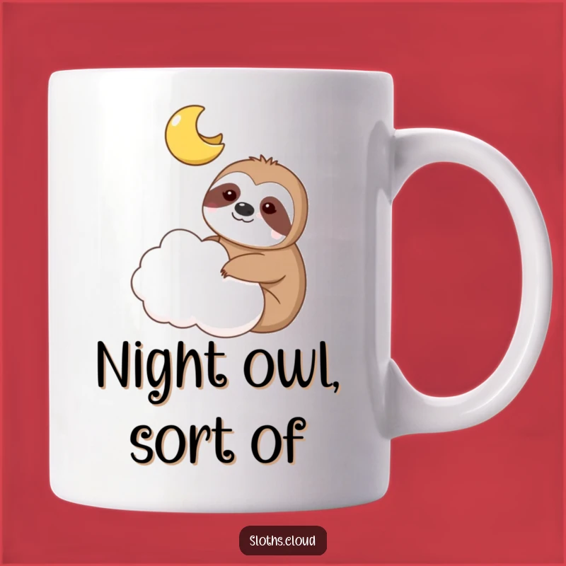 Funny Sloth Moon Cloud Mug: Whimsical Friendship Gift for Night Owls