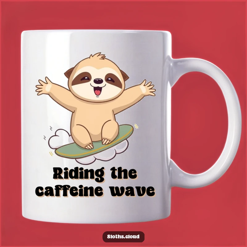 Funny Sloth Cloud Surfing Mug - Adventurous & Hilarious Gift