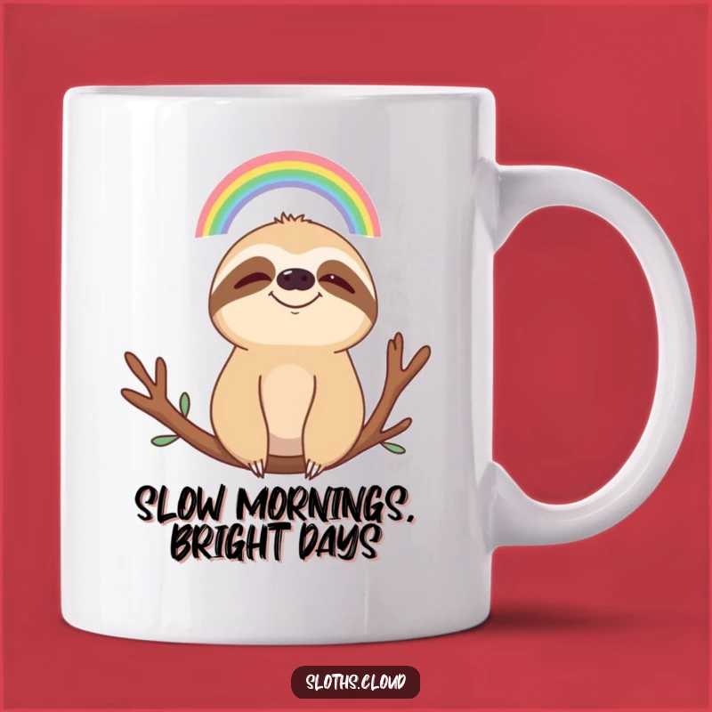 Funny Serene Sloth Rainbow Mug: A Calm & Hilarious Gift for Daily Joy