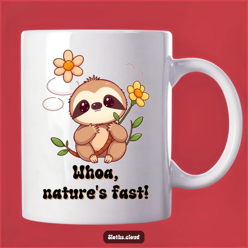 Funny Kawaii Sloth Surprise Mug: Cute Blooming Flower Cloud Gift