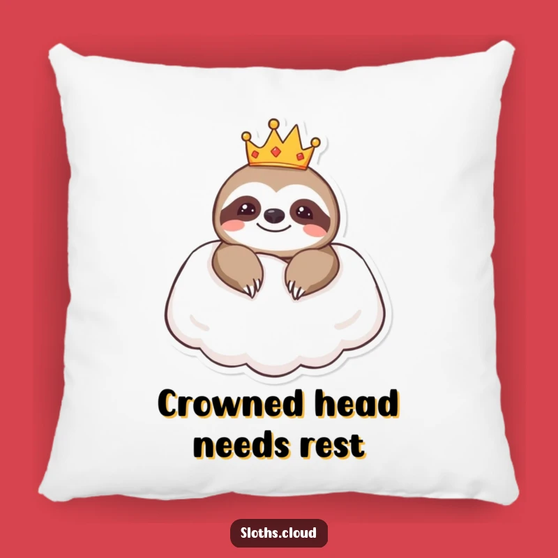 Funny Royal Sloth Cloud Pillow: Cozy Comfort for Your Throne