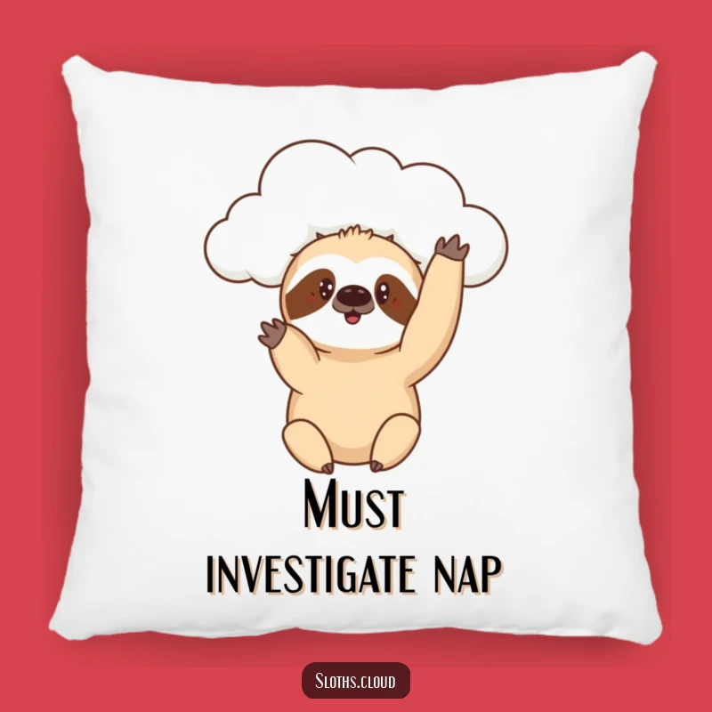 Funny Curious Sloth Cloud Pillow: Cozy Accent for Playful Spaces