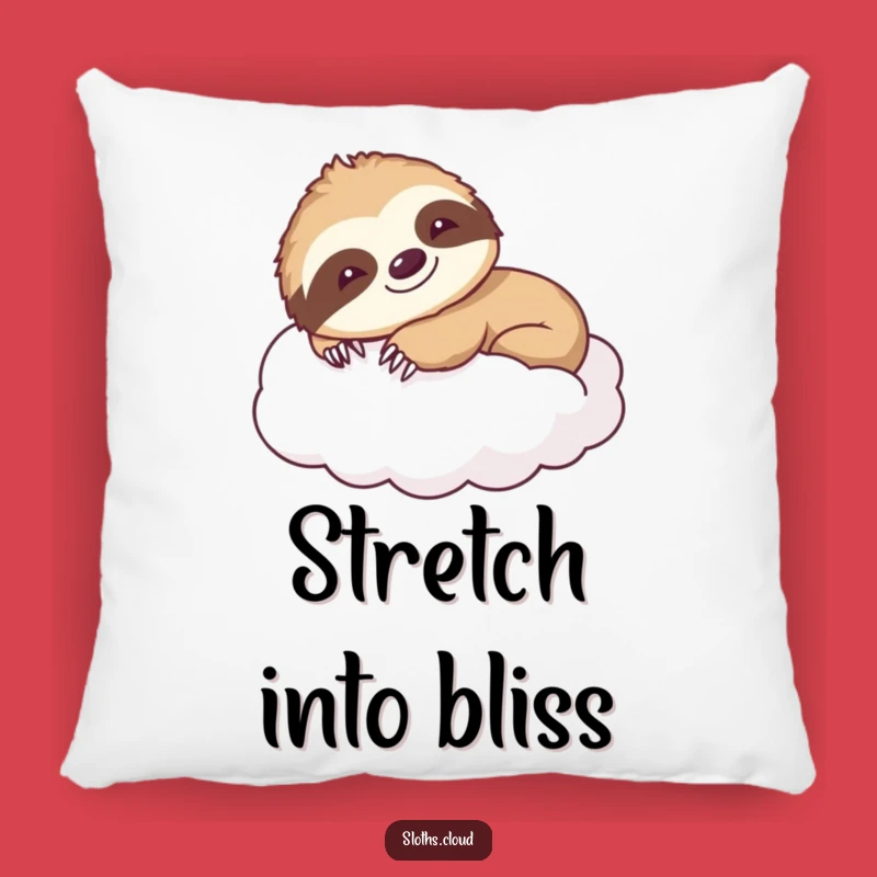 Smiling Sloth Stretch Pillow: Cozy Comfort Cushion, Funny Relaxation Gift