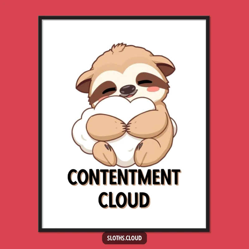 Content Sloth Hug Digital Art: Instant Cozy Decor, Funny Comfort Gift