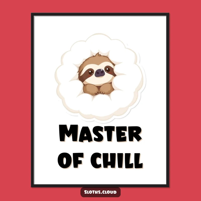 Funny Sloth Cloud Peek Digital Art: Downloadable Art with Content Sloth, Perfect Funny Gift