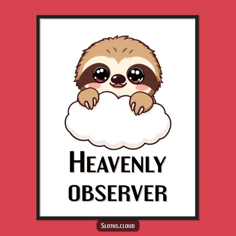 Funny Kawaii Sloth Digital Art: Add Dreamy Whimsy to Your Walls