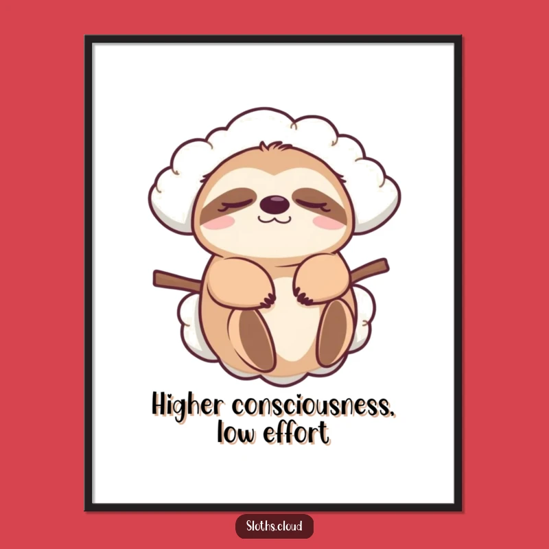 Funny Sloth Cloud Carry Digital Art: Instant Gift for Whimsical Decor