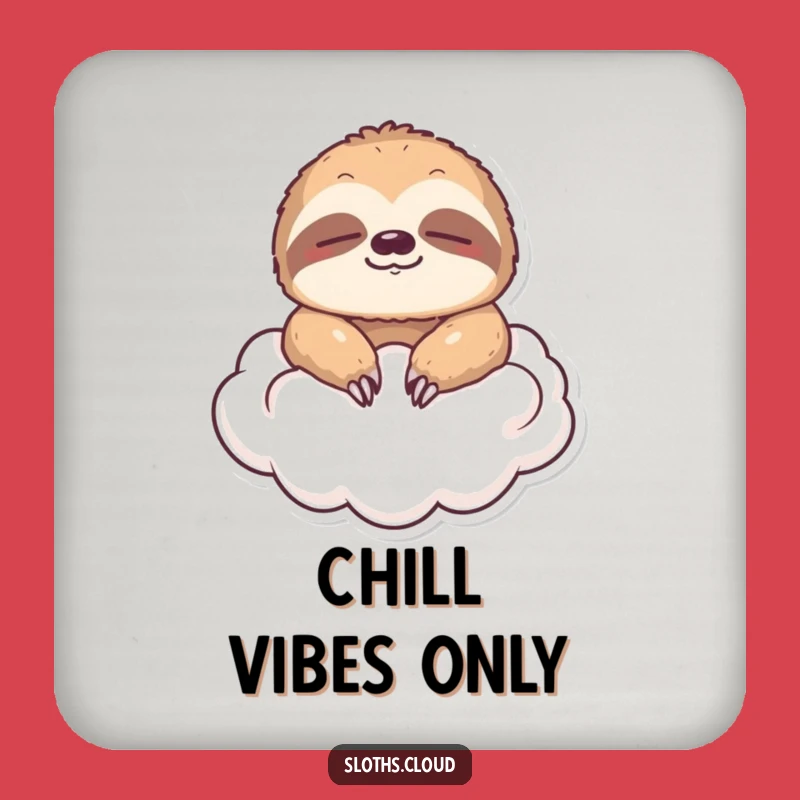 Funny Floating Sloth Cloud Drink Coaster: Protect Surfaces with Calm Humor