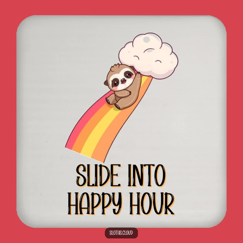 Funny Kawaii Sloth Rainbow Slide Coasters: Slide into Fun
