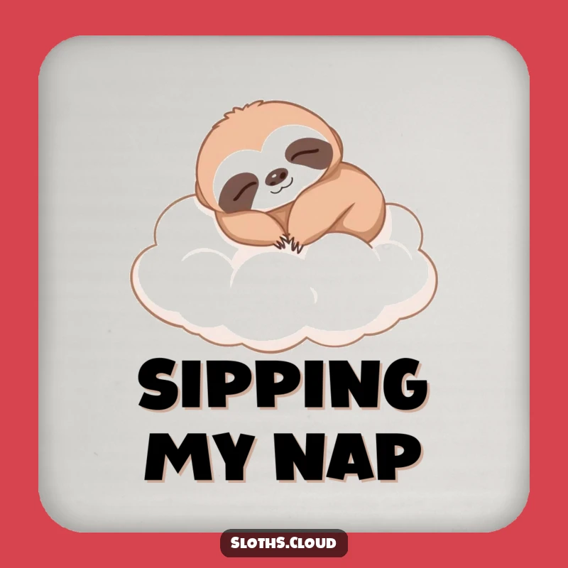 Funny Napping Sloth Coaster Set: Bar Gift for Cozy Homes