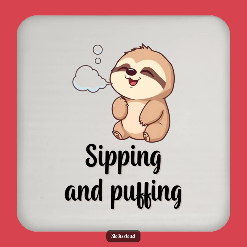 Funny Sloth Cloud Air Coaster: Protect with Joyful Puffs, Unique Funny Gift