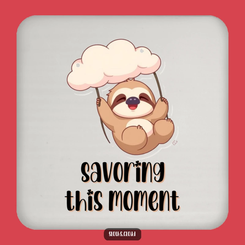Funny Sloth Cloud Coaster: Gentle Sighs, Protecting Surfaces with Humor