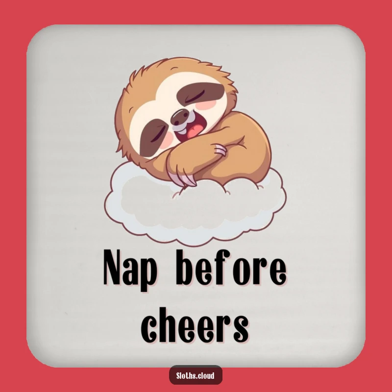 Funny Sloth Nap Drink Coaster: Protect Surfaces With Yawning Sloth Art