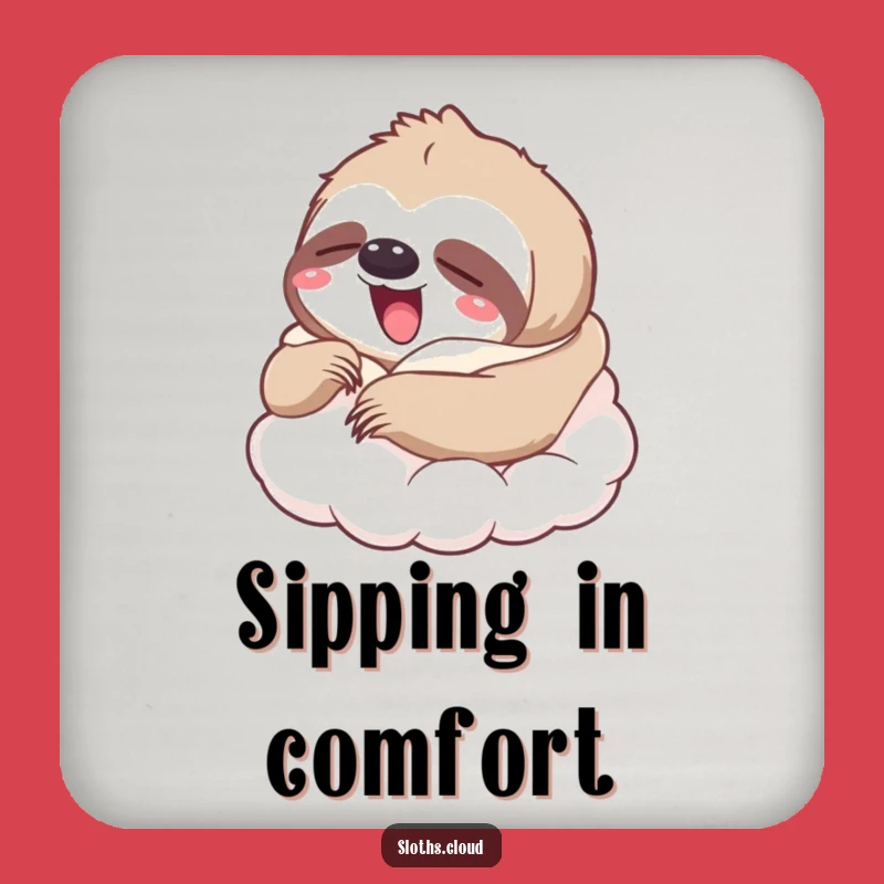 Funny Yawning Sloth Cloud Coaster: Cozy & Hilarious Surface Protection