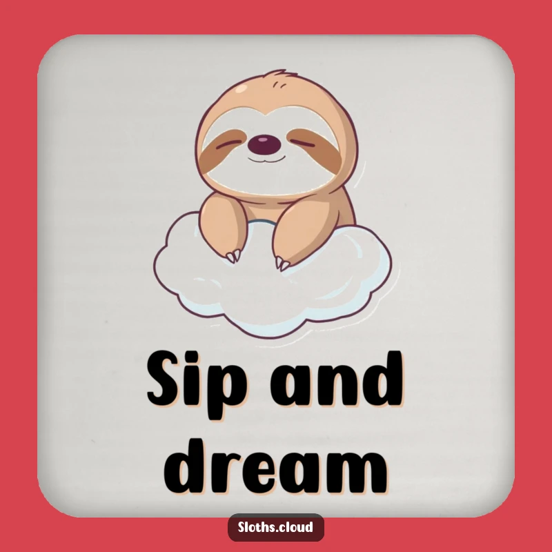 Funny Sloth Cloud Coaster: Protect Surfaces with Serene Humor, Funny Gift