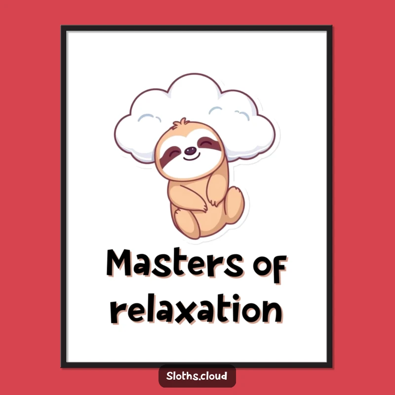 Funny Sloth Cloud Dangle Poster, Bring Serenity to Your Walls