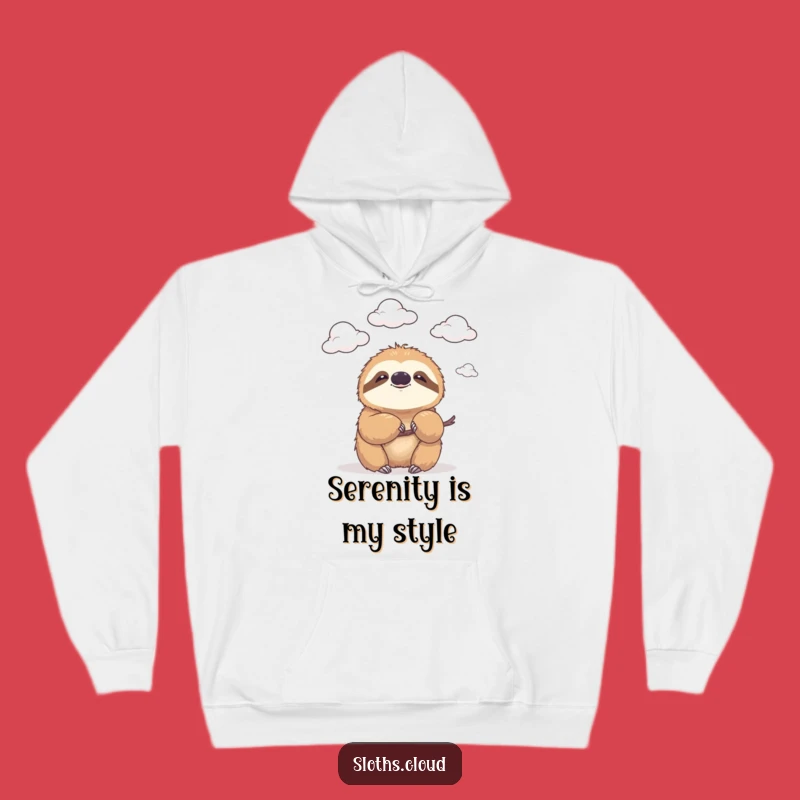 Funny Gentle Sloth Hoodie - Smiling Cloud Watcher Comfort Gift