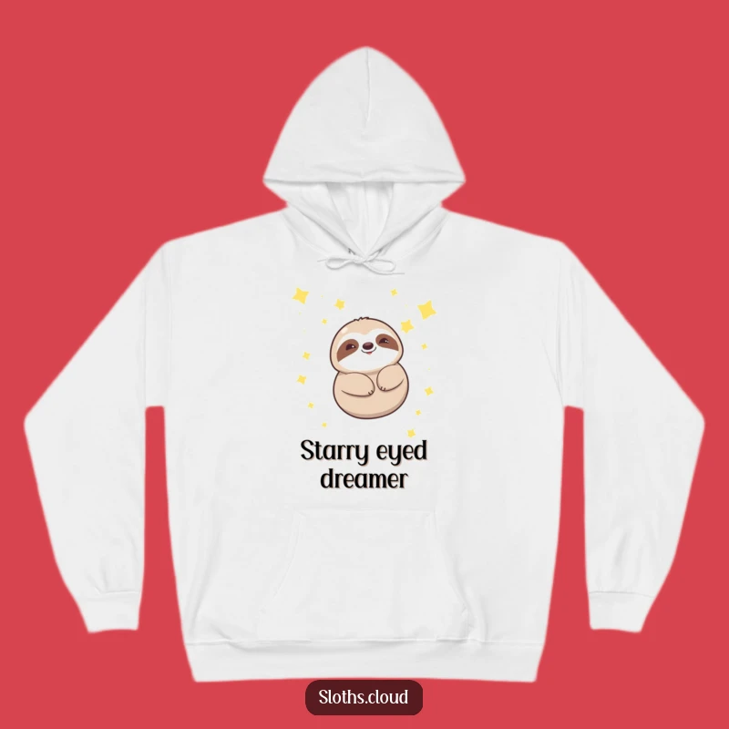 Funny Kawaii Sloth Starry Float Hoodie: Cozy Cosmic Dreams