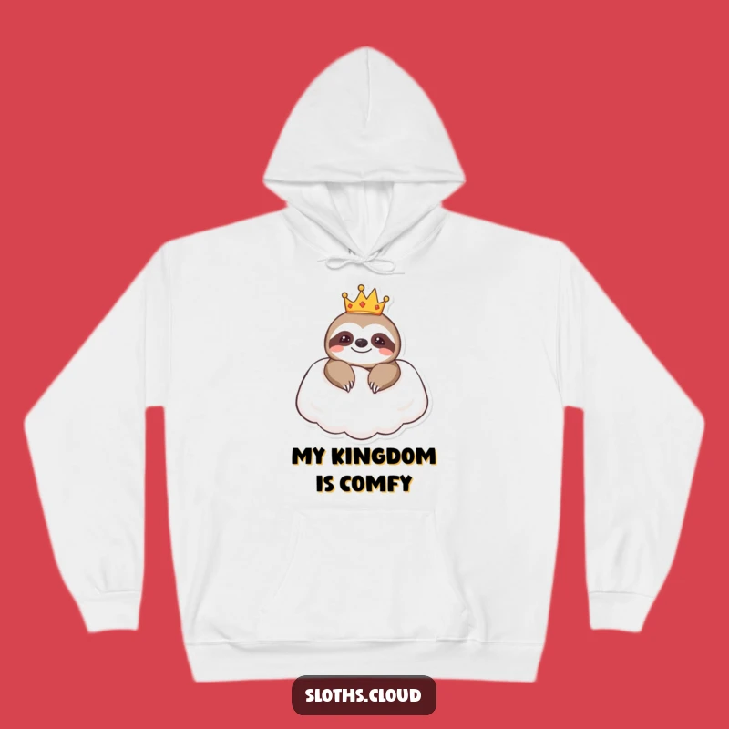 Funny Royal Sloth Cloud Pillow Hoodie: Cozy Comfort for Your Highness